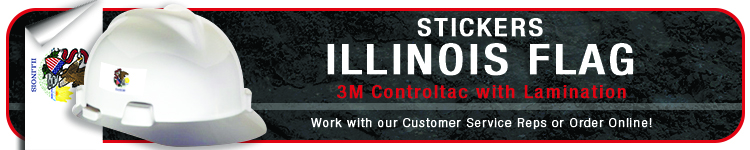 Illinois State Flag Sticker | CustomHardHats.com